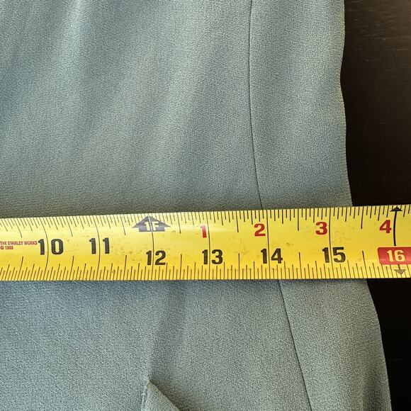 Vintage 80s Ann Tjian For Kenar Sea Foam Green Long Overcoat Blazer Size Small - Picture 8 of 13